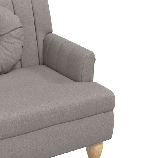 Bankje Met Kussens 113X64,5X75,5 Cm Stof Taupe