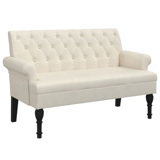 Bankje Met Rugleuning 120X62X75,5 Cm Linnen