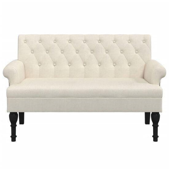 Bankje Met Rugleuning 120X62X75,5 Cm Linnen