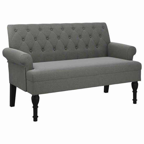 Bankje Met Rugleuning 120X62X75,5 Cm Stof Donkergrijs