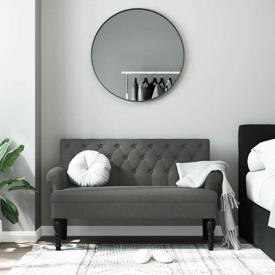 Bankje Met Rugleuning 120X62X75,5 Cm Stof Donkergrijs