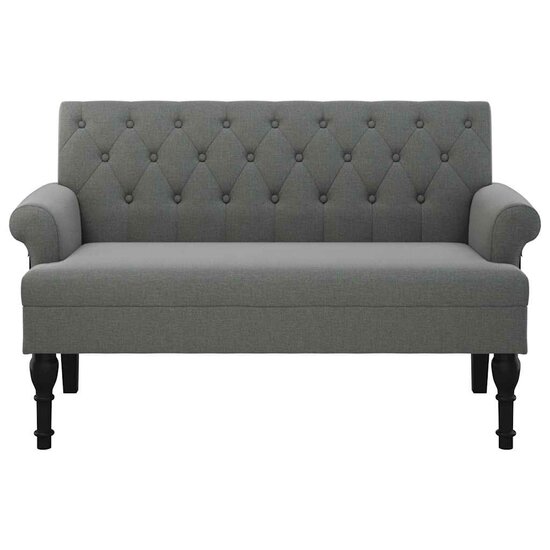 Bankje Met Rugleuning 120X62X75,5 Cm Stof Donkergrijs
