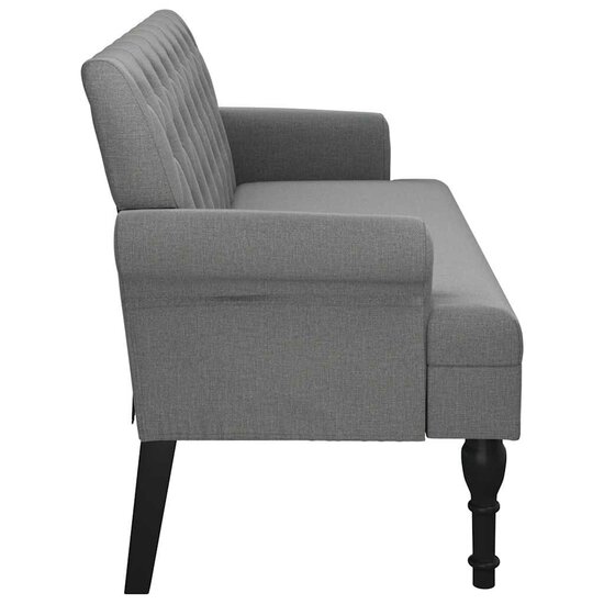 Bankje Met Rugleuning 120X62X75,5 Cm Stof Donkergrijs