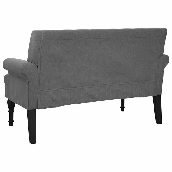 Bankje Met Rugleuning 120X62X75,5 Cm Stof Donkergrijs