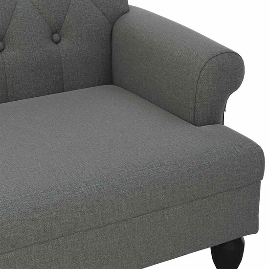 Bankje Met Rugleuning 120X62X75,5 Cm Stof Donkergrijs