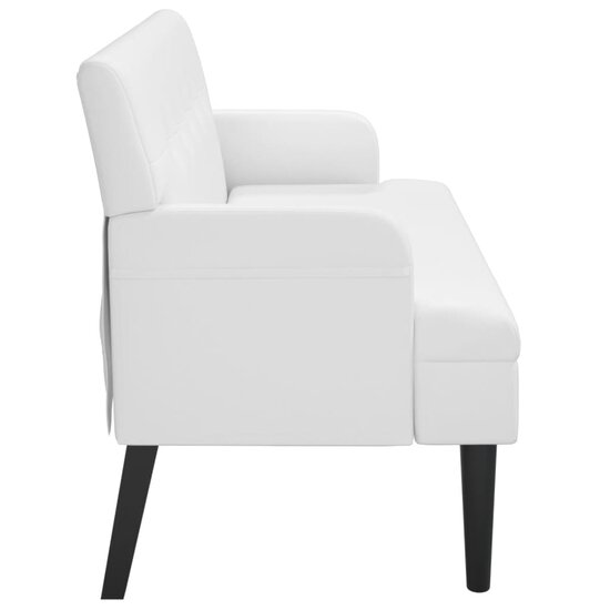 Bankje Met Rugleuning 112X65,5X75 Cm Kunstleer Wit