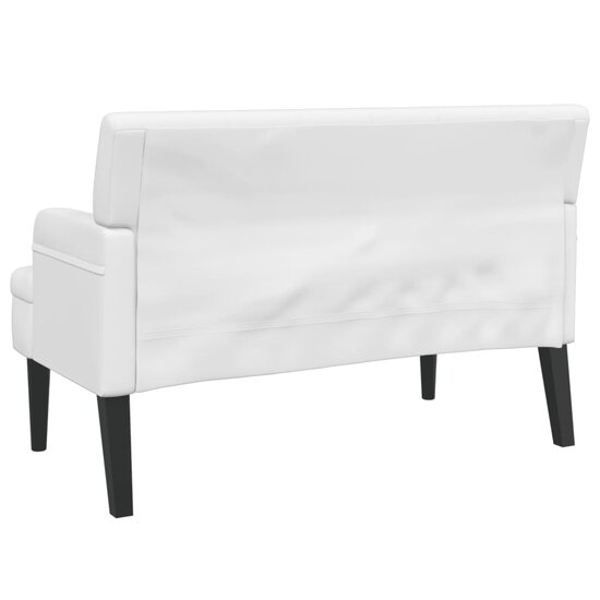 Bankje Met Rugleuning 112X65,5X75 Cm Kunstleer Wit