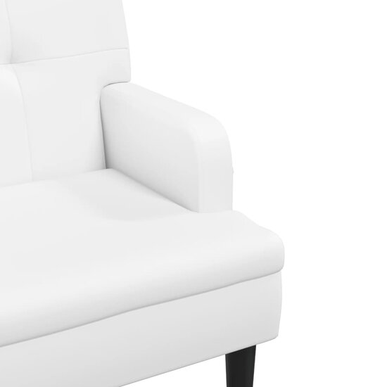 Bankje Met Rugleuning 112X65,5X75 Cm Kunstleer Wit
