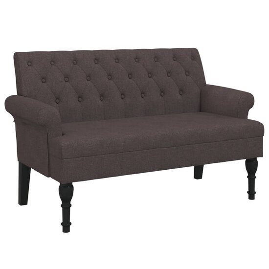 Bankje Met Rugleuning 120X62X75,5 Cm Stof Donkerbruin