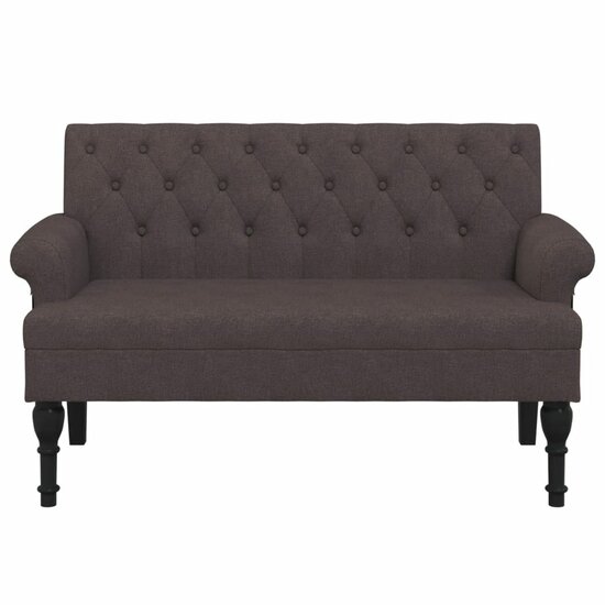 Bankje Met Rugleuning 120X62X75,5 Cm Stof Donkerbruin