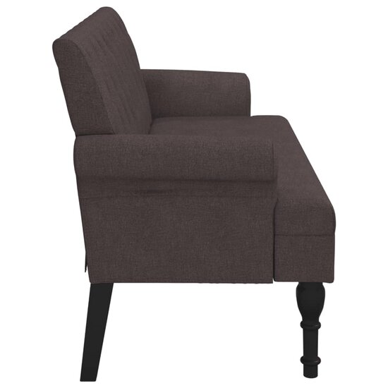 Bankje Met Rugleuning 120X62X75,5 Cm Stof Donkerbruin