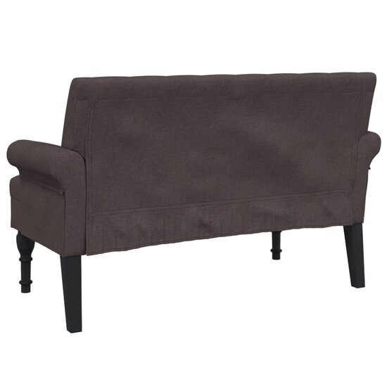 Bankje Met Rugleuning 120X62X75,5 Cm Stof Donkerbruin