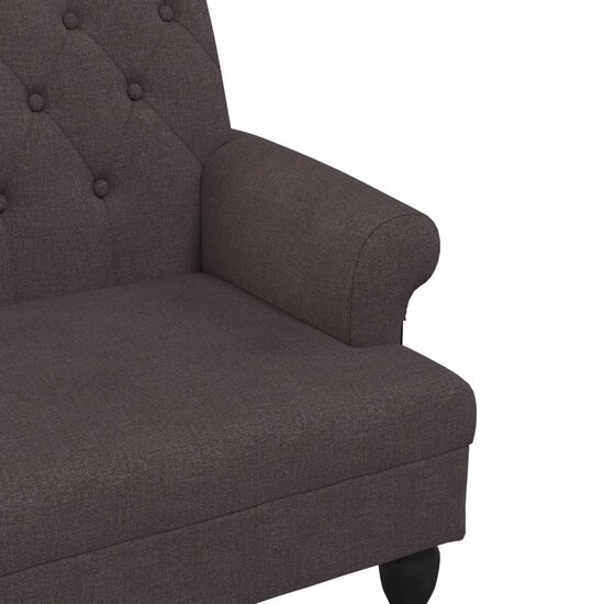 Bankje Met Rugleuning 120X62X75,5 Cm Stof Donkerbruin