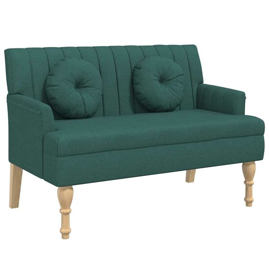 Bankje Met Kussens 113X64,5X75,5 Cm Stof Donkergroen