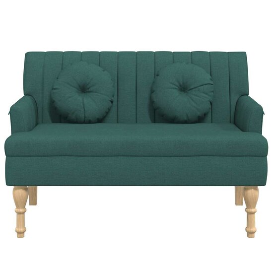 Bankje Met Kussens 113X64,5X75,5 Cm Stof Donkergroen
