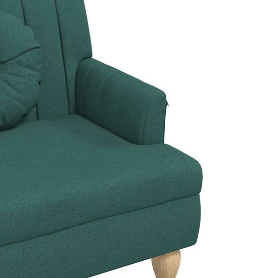 Bankje Met Kussens 113X64,5X75,5 Cm Stof Donkergroen