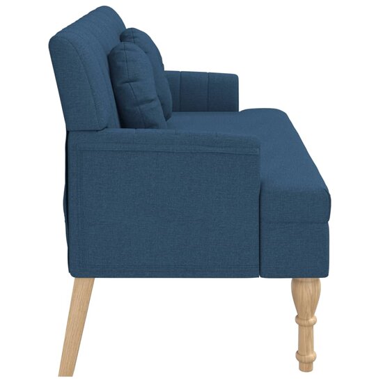 Bankje Met Kussens 113X64,5X75,5 Cm Stof Blauw