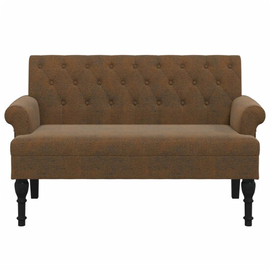 Bankje Met Rugleuning 120X62X75,5 Cm Kunstsu&egrave;deleer Bruin
