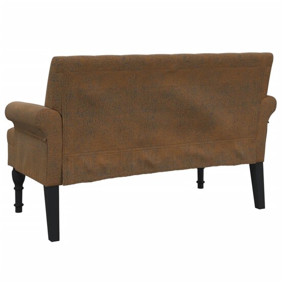 Bankje Met Rugleuning 120X62X75,5 Cm Kunstsu&egrave;deleer Bruin