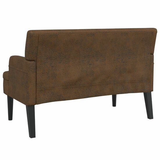 Bankje Met Rugleuning 112X65,5X75 Cm Kunstsu&egrave;deleer Bruin Lichtbruin