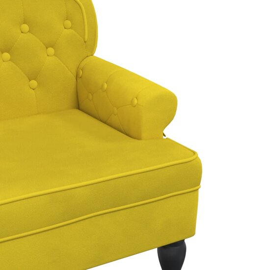 Bankje Met Rugleuning 119,5X64,5X75 Cm Fluweel Geel