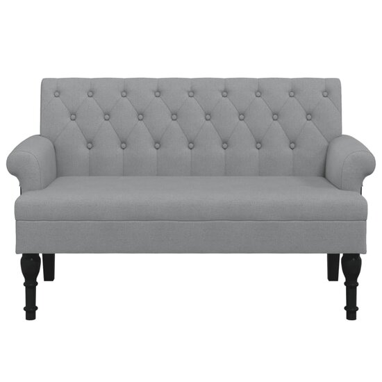 Bankje Met Rugleuning 120X62X75,5 Cm Stof Lichtgrijs