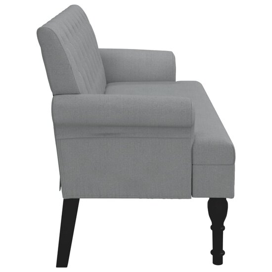 Bankje Met Rugleuning 120X62X75,5 Cm Stof Lichtgrijs