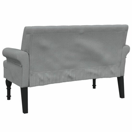 Bankje Met Rugleuning 120X62X75,5 Cm Stof Lichtgrijs