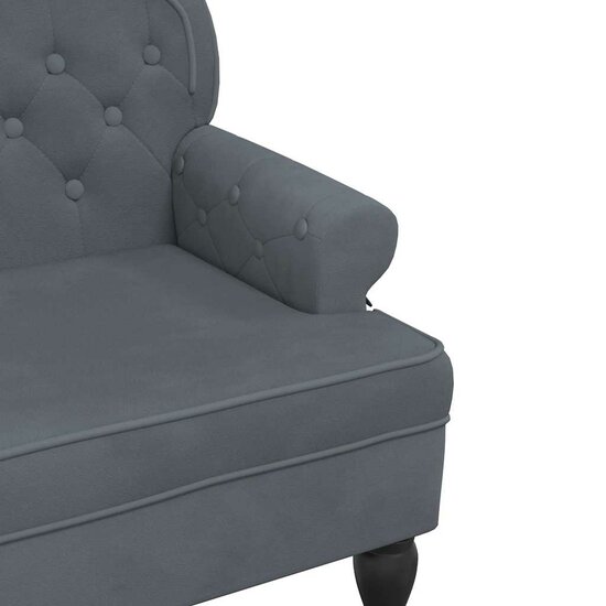 Bankje Met Rugleuning 119,5X64,5X75 Cm Fluweel Donkergrijs