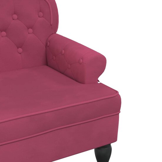 Bankje Met Rugleuning 119,5X64,5X75 Cm Fluweel Wijnrood