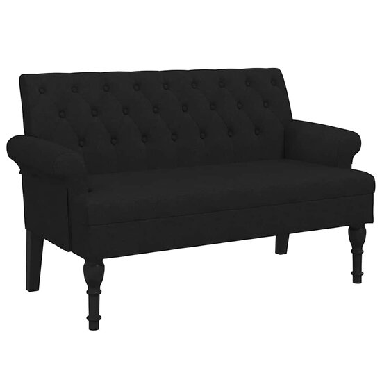 Bankje Met Rugleuning 120X62X75,5 Cm Stof Zwart