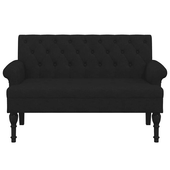 Bankje Met Rugleuning 120X62X75,5 Cm Stof Zwart