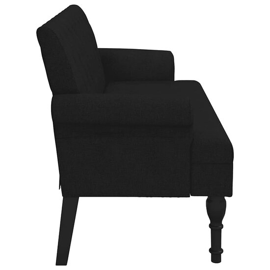 Bankje Met Rugleuning 120X62X75,5 Cm Stof Zwart