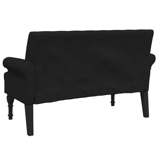 Bankje Met Rugleuning 120X62X75,5 Cm Stof Zwart