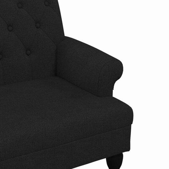Bankje Met Rugleuning 120X62X75,5 Cm Stof Zwart