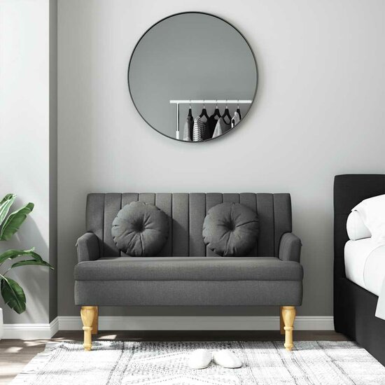 Bankje met kussens 113x64,5x75,5 cm stof donkergrijs
