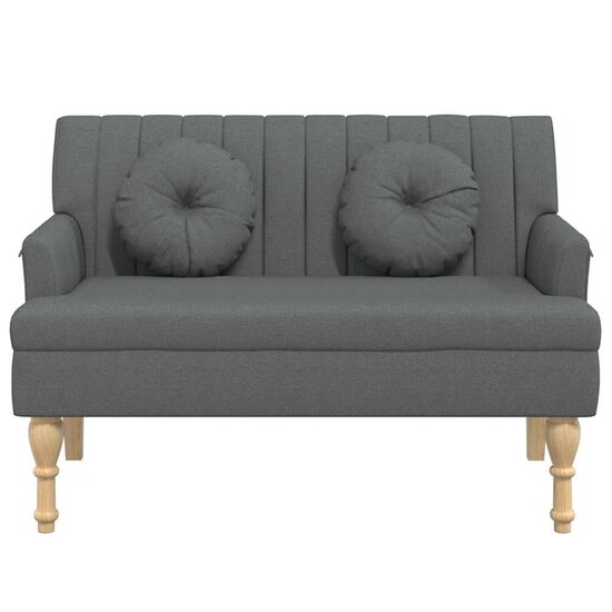 Bankje met kussens 113x64,5x75,5 cm stof donkergrijs