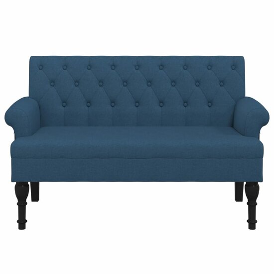 Bankje met rugleuning 120x62x75,5 cm stof blauw