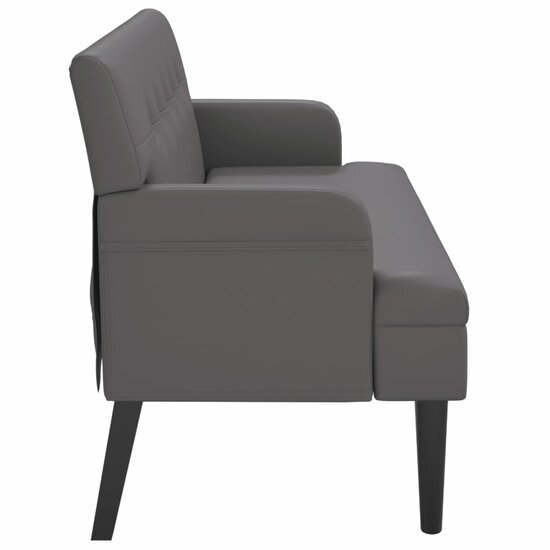 Bankje met rugleuning 112x65,5x75 cm kunstleer grijs