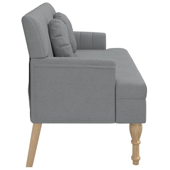 Bankje met kussens 113x64,5x75,5 cm stof lichtgrijs