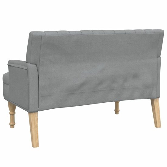 Bankje met kussens 113x64,5x75,5 cm stof lichtgrijs