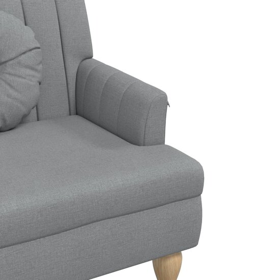 Bankje met kussens 113x64,5x75,5 cm stof lichtgrijs