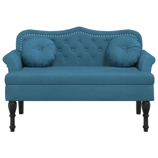 Bankje Met Kussens 120,5X65X75 Cm Fluweel Blauw