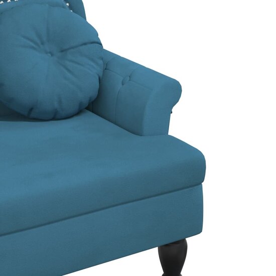 Bankje Met Kussens 120,5X65X75 Cm Fluweel Blauw