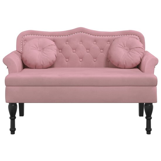 Bankje Met Kussens 120,5X65X75 Cm Fluweel Roze