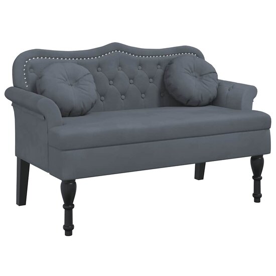 Bankje Met Kussens 120,5X65X75 Cm Fluweel Donkergrijs