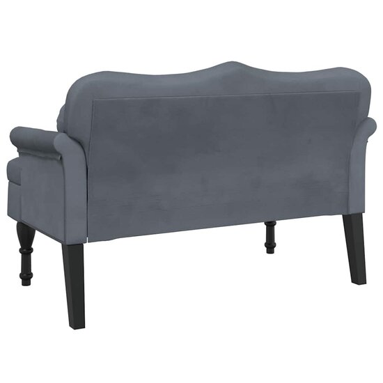 Bankje Met Kussens 120,5X65X75 Cm Fluweel Donkergrijs
