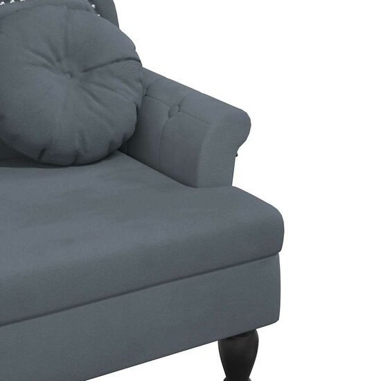 Bankje Met Kussens 120,5X65X75 Cm Fluweel Donkergrijs