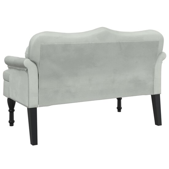 Bankje Met Kussens 120,5X65X75 Cm Fluweel Lichtgrijs