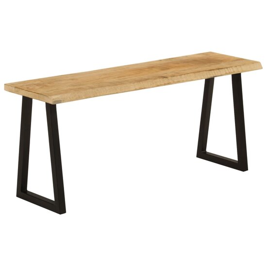 Bankje Met Natuurlijke Rand 105 Cm Zwart massief mangohout